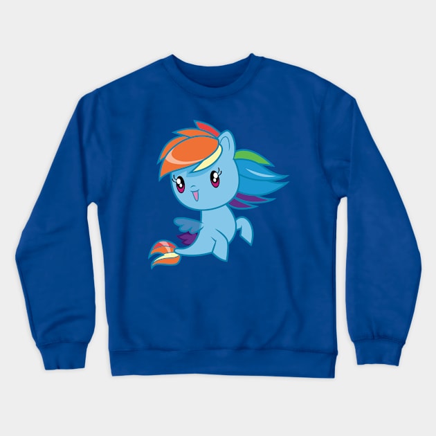 Seapony Rainbow Dash Crewneck Sweatshirt by CloudyGlow